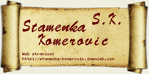 Stamenka Komerović vizit kartica